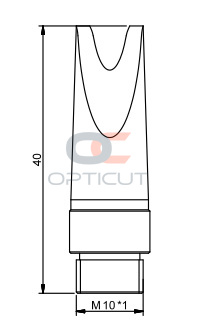Cопло для лазерной сварки L=40 мм M10x1 (плоский угол)